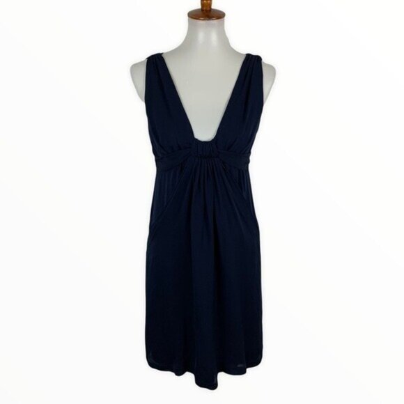 Graham And Spencer 100% Silk Deep V Neck Cocktail Party Dress Small Made In USA - Picture 1 of 10